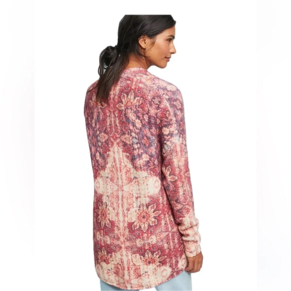 Anthropologie Akemi + Kin Open Front Oversized Warm Cozy Flower Boho Cardigan